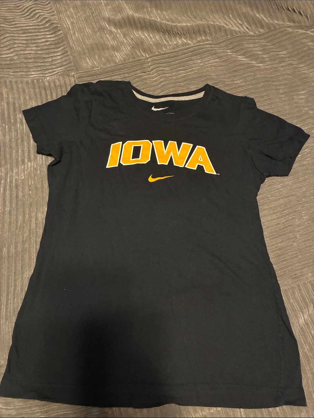 Nike Black T-Shirt with Gold 'IOWA' Graphic